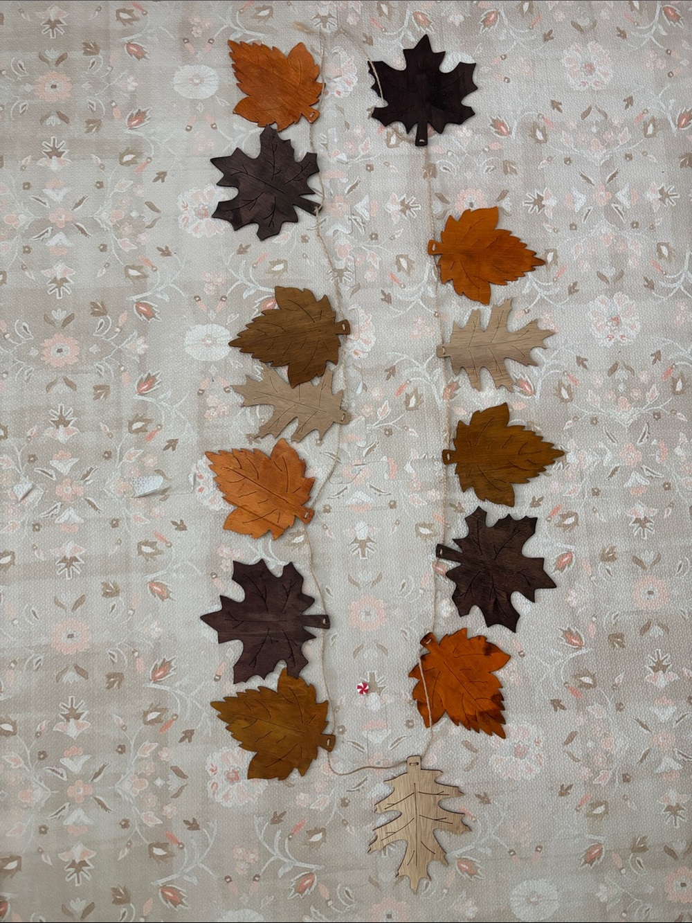 Fall Leaf Halloween Thanksgiving Wood Garland 6 Feet